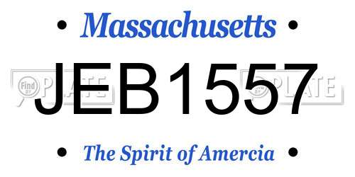JEB1557 Massachusetts License Plate