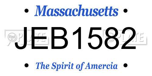 JEB1582 Massachusetts License Plate