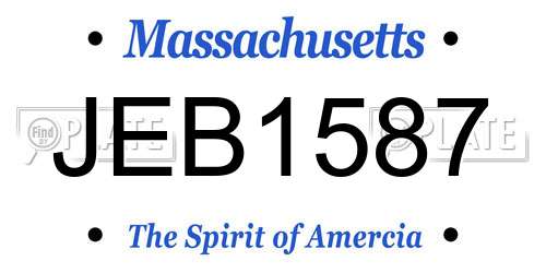 JEB1587 Massachusetts License Plate