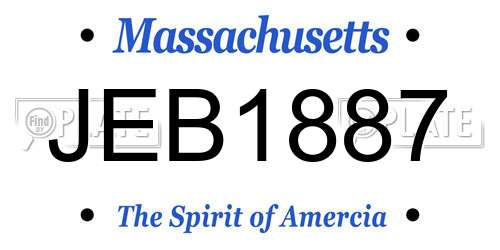 JEB1887 Massachusetts License Plate