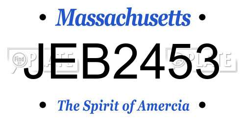 JEB2453 Massachusetts License Plate