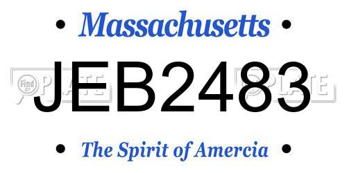 JEB2483 Massachusetts License Plate