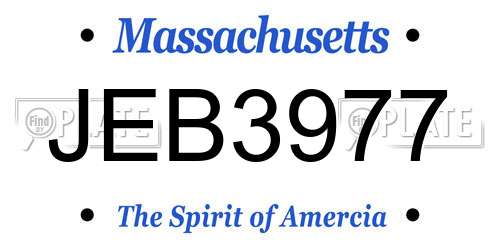 JEB3977 Massachusetts License Plate