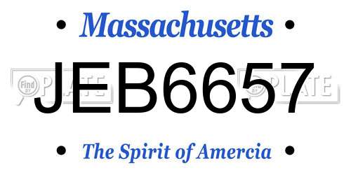 JEB6657 Massachusetts License Plate
