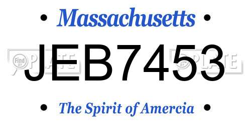 JEB7453 Massachusetts License Plate