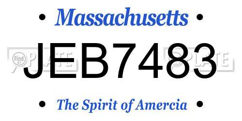 JEB7483 Massachusetts License Plate