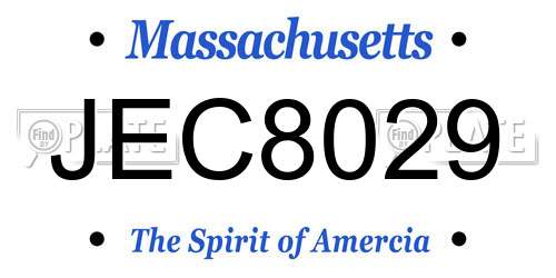 JEC8029 Massachusetts License Plate