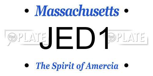 JED1 Massachusetts License Plate