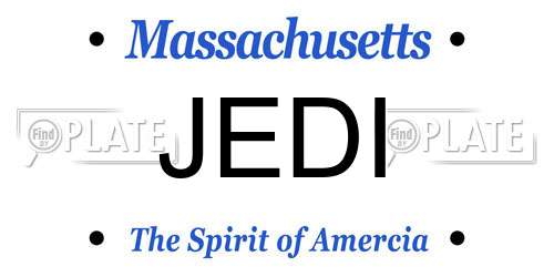 JEDI Massachusetts License Plate