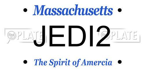 JEDI2 Massachusetts License Plate