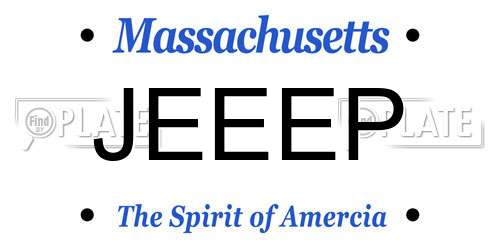 JEEEP Massachusetts License Plate
