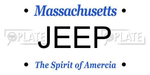 JEEP Massachusetts License Plate