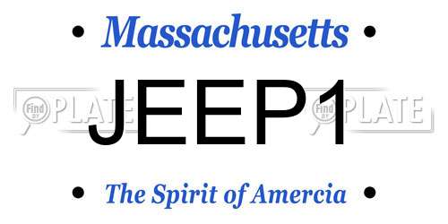JEEP1 Massachusetts License Plate