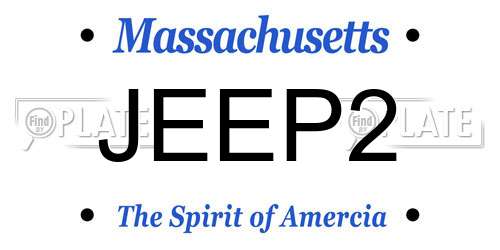 JEEP2 Massachusetts License Plate