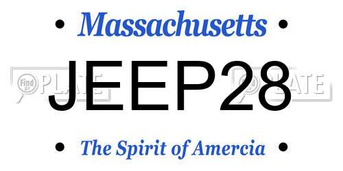 JEEP28 Massachusetts License Plate