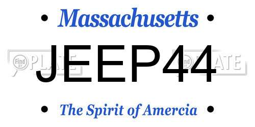 JEEP44 Massachusetts License Plate