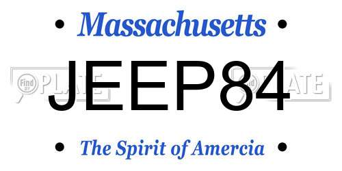 JEEP84 Massachusetts License Plate