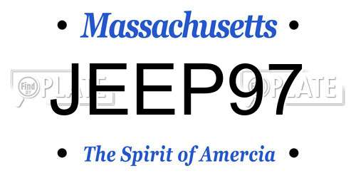 JEEP97 Massachusetts License Plate