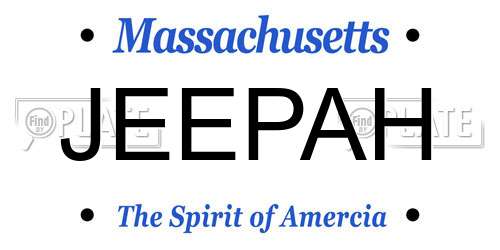 JEEPAH Massachusetts License Plate