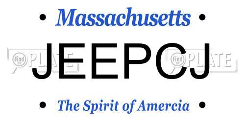 JEEPCJ Massachusetts License Plate