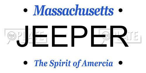 JEEPER Massachusetts License Plate