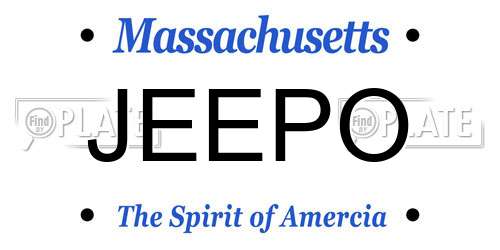 JEEPO Massachusetts License Plate