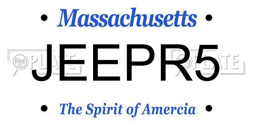 JEEPR5 Massachusetts License Plate