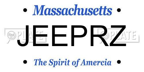 JEEPRZ Massachusetts License Plate