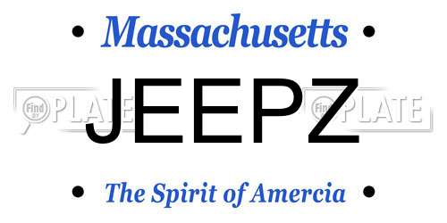 JEEPZ Massachusetts License Plate