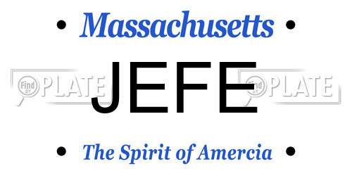 JEFE Massachusetts License Plate