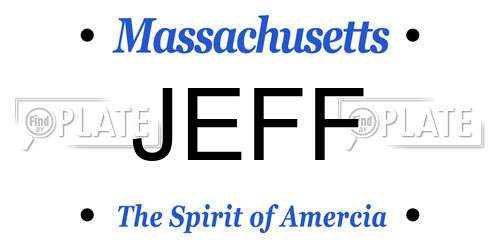 JEFF Massachusetts License Plate
