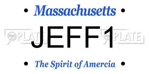 JEFF1 Massachusetts License Plate