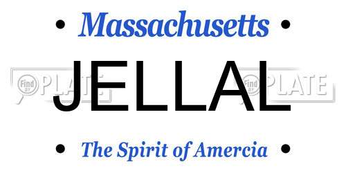 JELLAL Massachusetts License Plate
