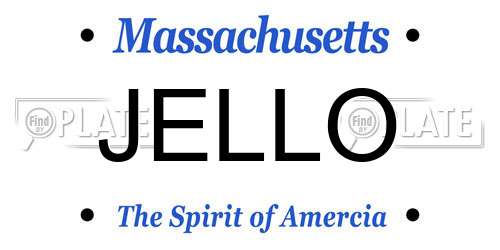 JELLO Massachusetts License Plate