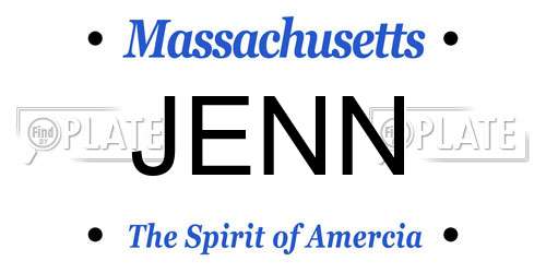 JENN Massachusetts License Plate