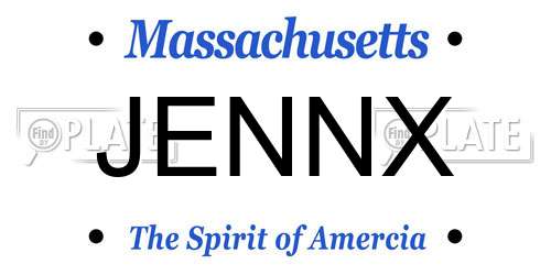 JENNX Massachusetts License Plate