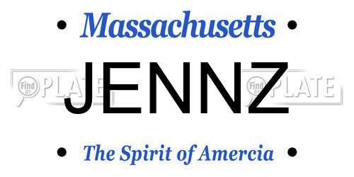 JENNZ Massachusetts License Plate