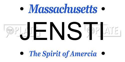 JENSTI Massachusetts License Plate