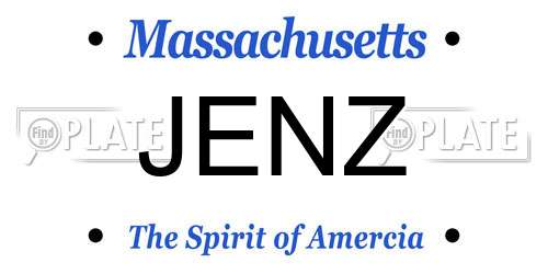 JENZ Massachusetts License Plate