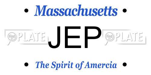 JEP Massachusetts License Plate