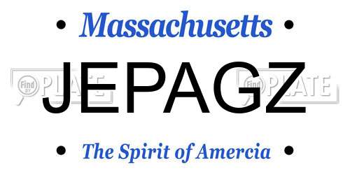 JEPAGZ Massachusetts License Plate