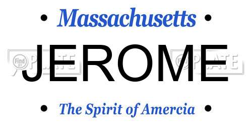 JEROME Massachusetts License Plate