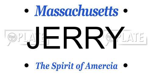 JERRY Massachusetts License Plate