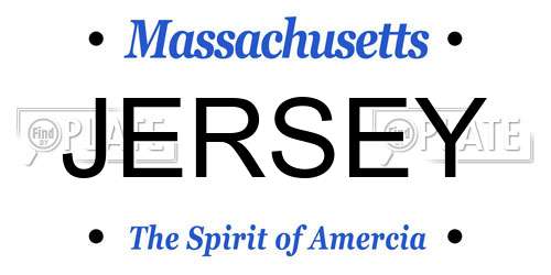 JERSEY Massachusetts License Plate