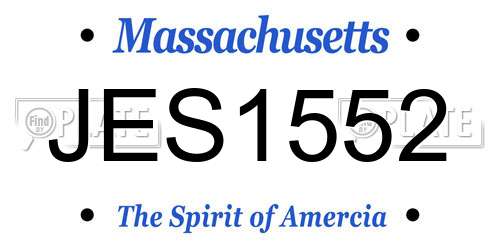 JES1552 Massachusetts License Plate