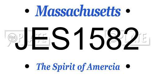 JES1582 Massachusetts License Plate