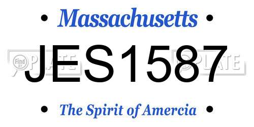 JES1587 Massachusetts License Plate