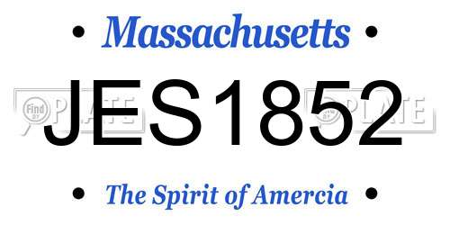 JES1852 Massachusetts License Plate