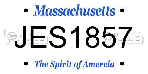 JES1857 Massachusetts License Plate