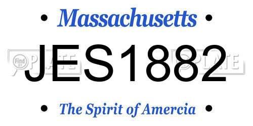 JES1882 Massachusetts License Plate